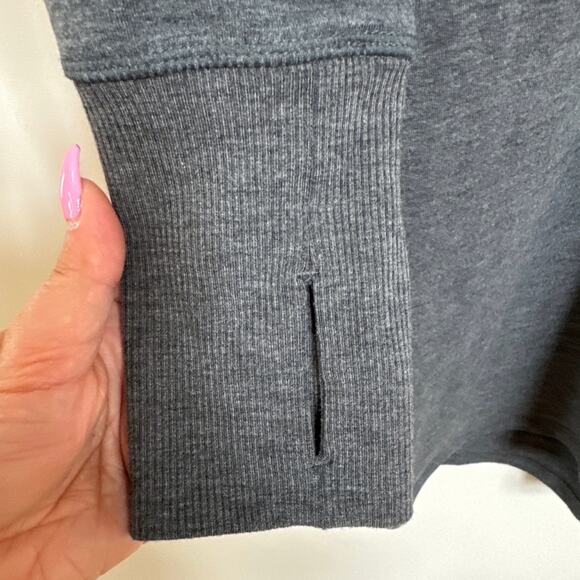 Athleta Gray Cowl Neck Athleisure Cozy Classic Sweatshirt Dress Size Medium - Picture 3 of 4